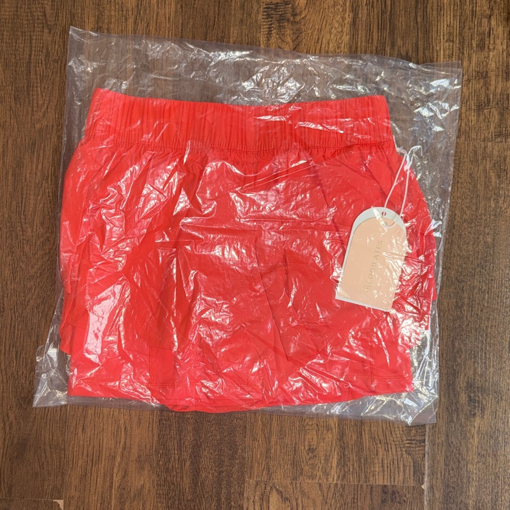 Blogilates Ruffle Short XS NWT Spicy Orange